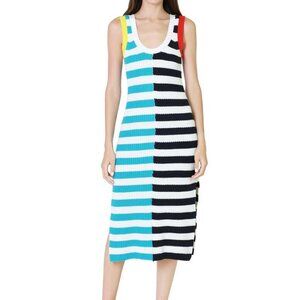 Staud striped knit midi dress